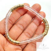 White Lilac Bead Bracelet, Stackable Bracelet, Layered Stack, Boho Stretch Bracelet, Gifts for Women, Vinyl Bead Bracelet, Fashion Bracelet